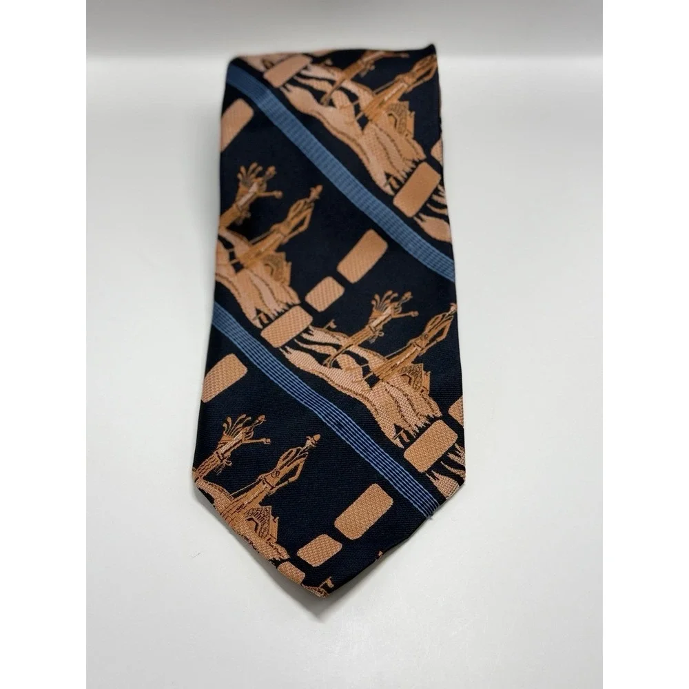 Eugene Jacobs Ornate Gray Tie Floral Embroidery 100% Silk Prince Igor